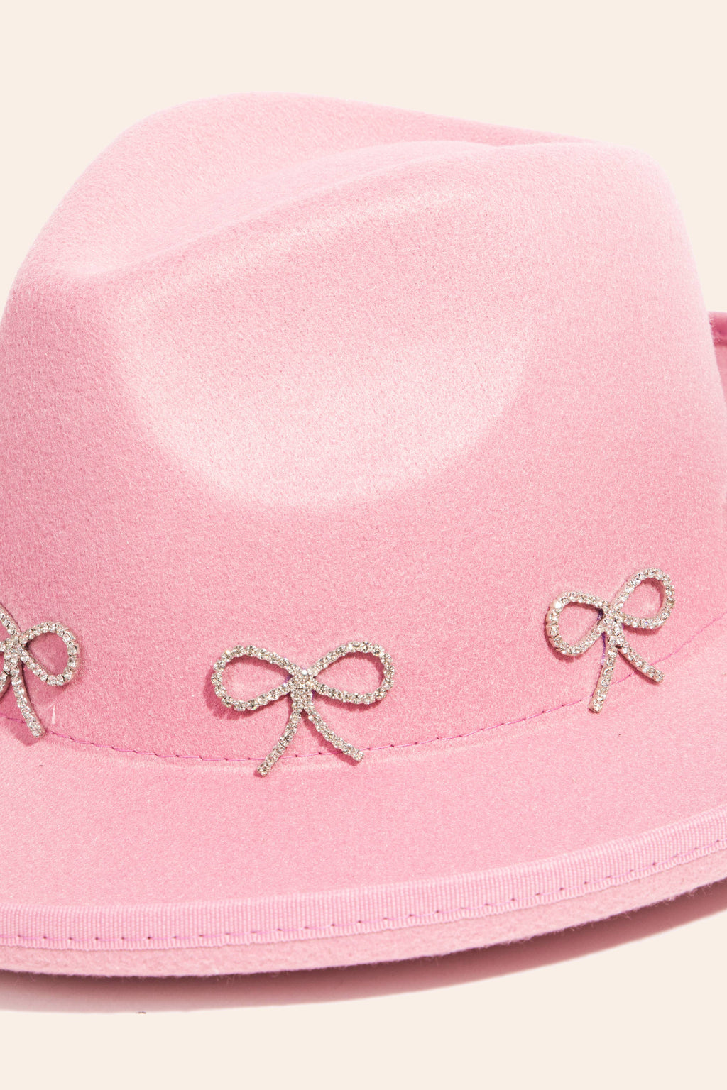 Rhinestone Ribbon Bow Charms Fedora Hat
