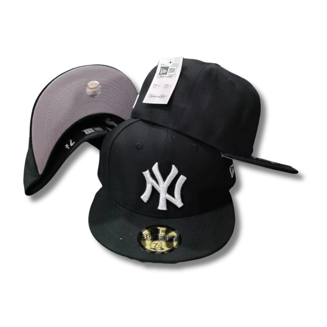 New York Yankees Black with Iconic NY Logo - Fitted Cap