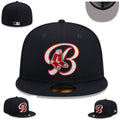 Boston Red Sox Black Fitted Hat with Red and White Embroidered Logo