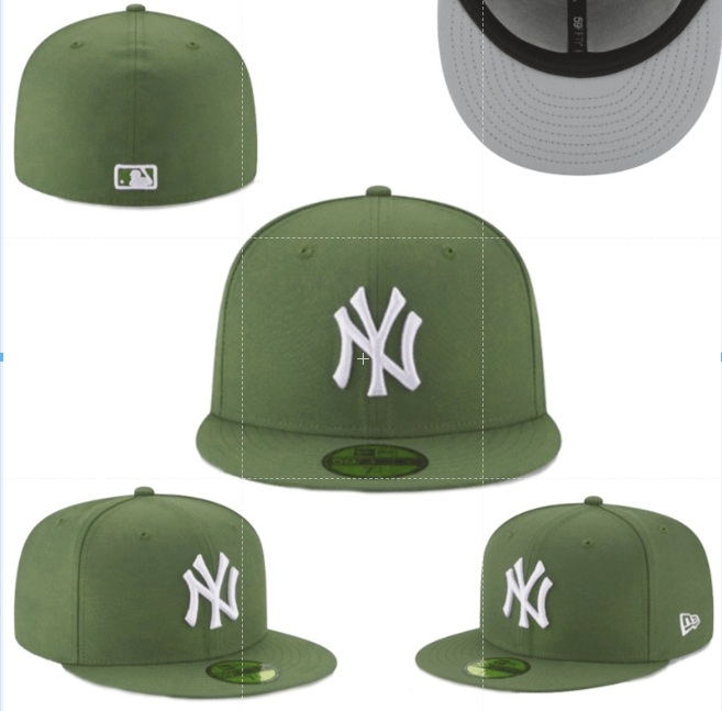 New York Yankees Fitted Hat – Olive Green with White Logo and Gray Undervisor